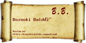 Bozsoki Baldó névjegykártya